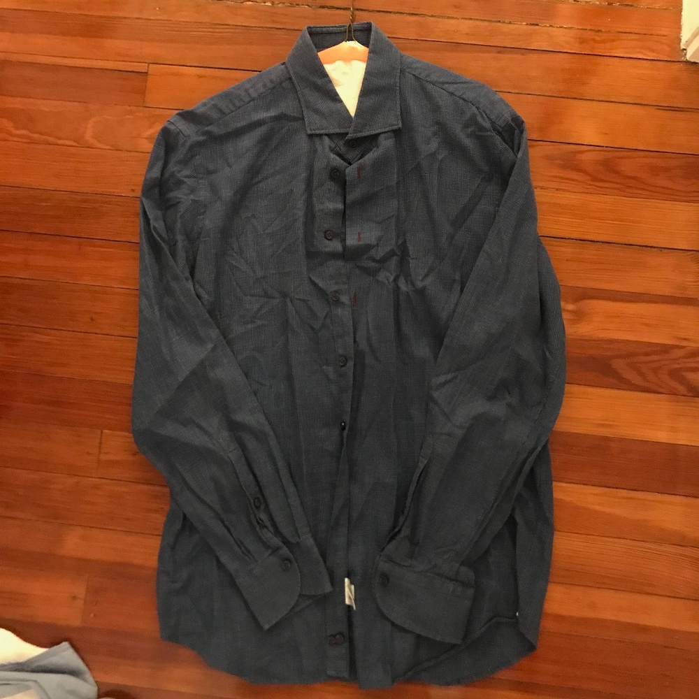 Emanuel Berg Button Down Plaid Blue